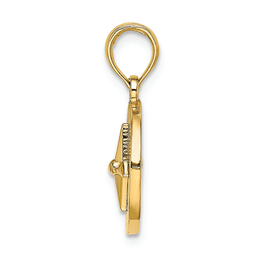 FJC Finejewelers 14k Yellow Gold Mini Nautical Compass Charm