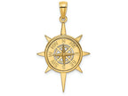 FJC Finejewelers 14k Yellow Gold Star Frame with Nautical Compass Center Charm