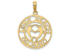 FJC Finejewelers 14k Yellow Gold Long Beach Island with Double Dolphin - Lbi Charm