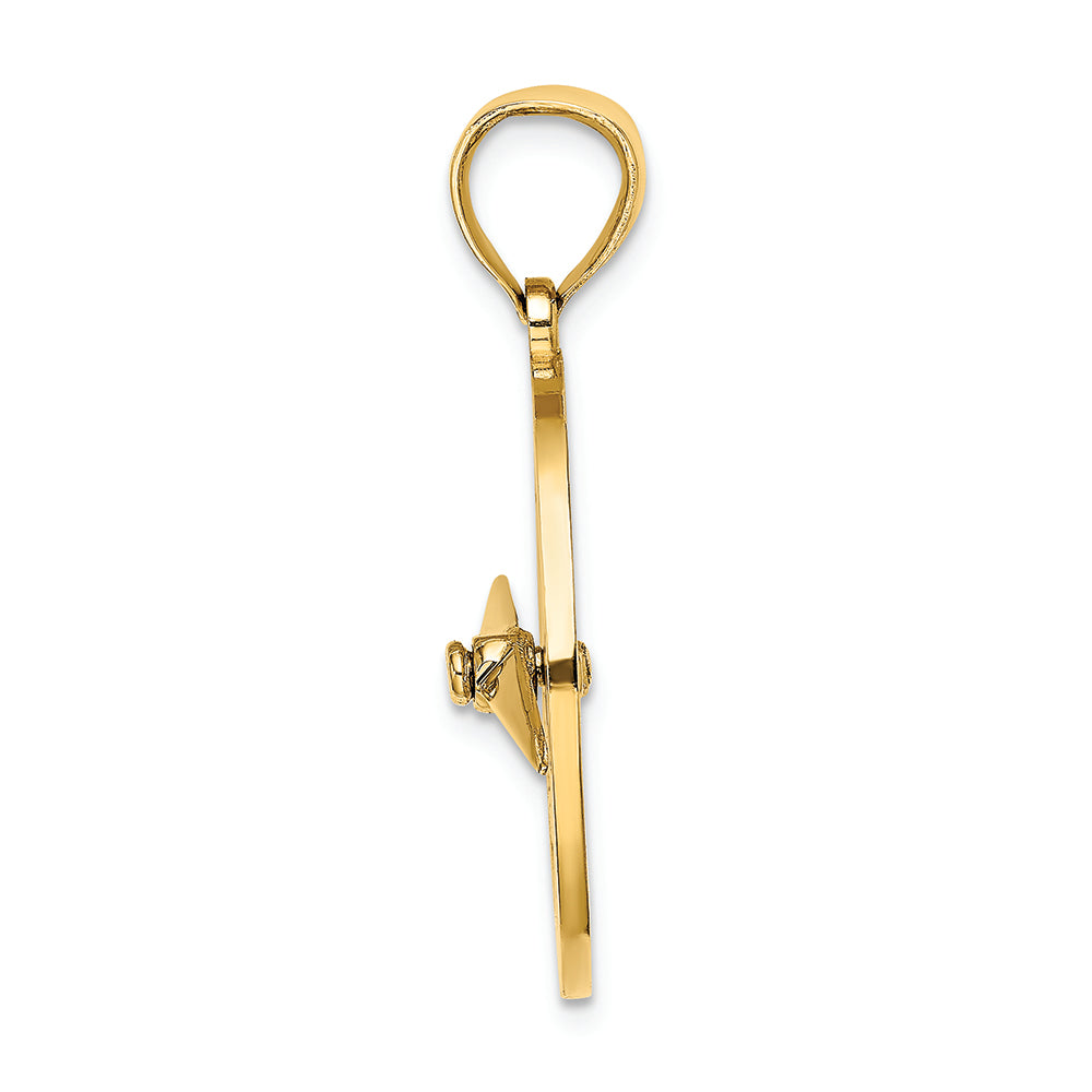 FJC Finejewelers 14k Yellow Gold Nautical Compass with Moveable Needle Charm