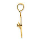 FJC Finejewelers 14k Yellow Gold Nautical Compass with Moveable Needle Charm