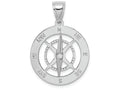 FJC Finejewelers 14k White Gold Nautical Compass with Moveable Needle Charm