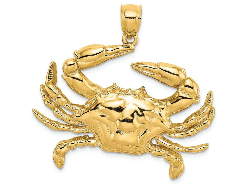 FJC Finejewelers 14k Yellow Gold Blue Crab Charm
