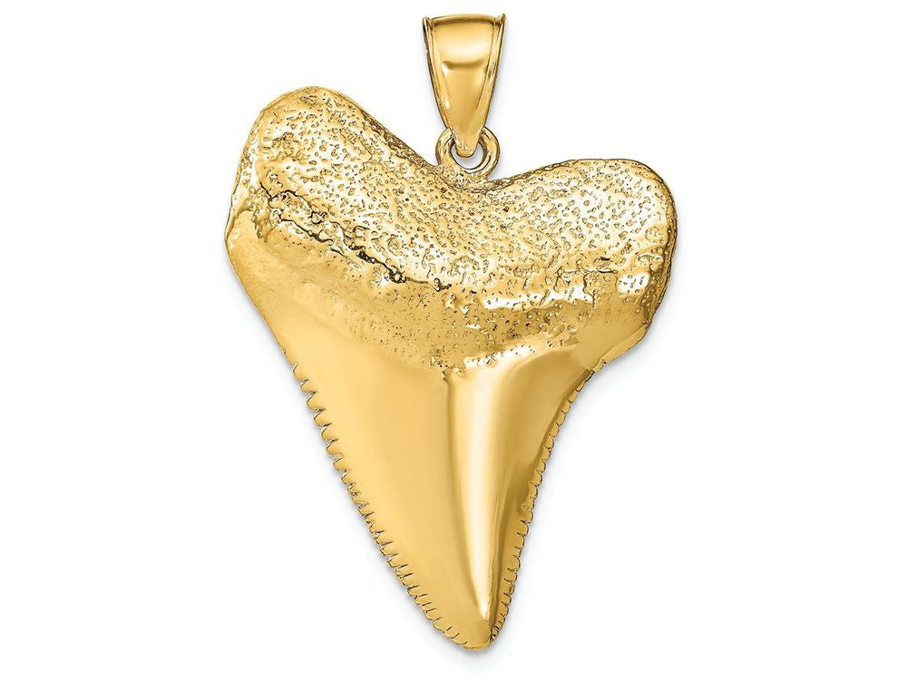 FJC Finejewelers 14k Yellow Gold 3d Shark Tooth Polish Charm