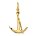 FJC Finejewelers 14k Yellow Gold 3d Kedge Anchor2 Piece Moveable Shackle Bail Charm