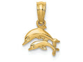 FJC Finejewelers 14k Yellow Gold Mini Double Dolphins Swimming Charm