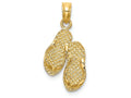 FJC Finejewelers 14k Yellow Gold Sanibel Island Double Flip-flop Charm