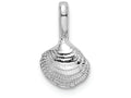 FJC Finejewelers 14k White Gold Mini Clam Shell with Fixed Bail Charm