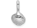 FJC Finejewelers 14k White Gold Mini Clam Shell with Fixed Bail Charm