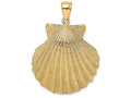FJC Finejewelers 14k Yellow Gold Scallop Shell Charmtextured