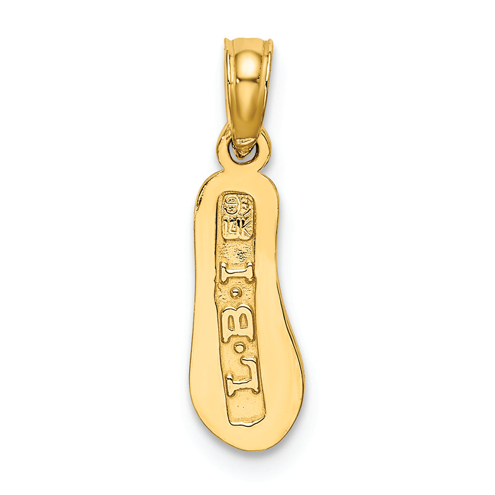 FJC Finejewelers 14k Yellow Gold Lbi Single Flip-flop (long Beach Island) Charm