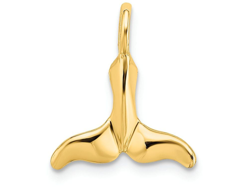 FJC Finejewelers 14k Yellow Gold Mini Whale Tail Polish Fixed Bail Charm