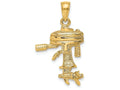 FJC Finejewelers 14k Yellow Gold 3d Boat Engine:moveable Propeller Charm