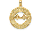 FJC Finejewelers 14k Yellow Gold Charleston On Round Frame with Bridge Center Charm