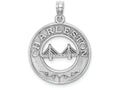 FJC Finejewelers 14k White Gold White Charleston On Round Frame with Bridge Center Charm