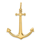 FJC Finejewelers 14k Yellow Gold 3d Large Anchor with Flat Tips Shackle Bail Charm