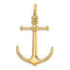 FJC Finejewelers 14k Yellow Gold 3d Anchor with Long T Barshackle Bail Charm