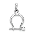 FJC Finejewelers 14k White Gold 3d Small Shackle Link Screw Charm