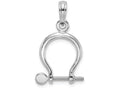 FJC Finejewelers 14k White Gold 3d Small Shackle Link Screw Charm