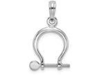 FJC Finejewelers 14k White Gold 3d Small Shackle Link Screw Charm