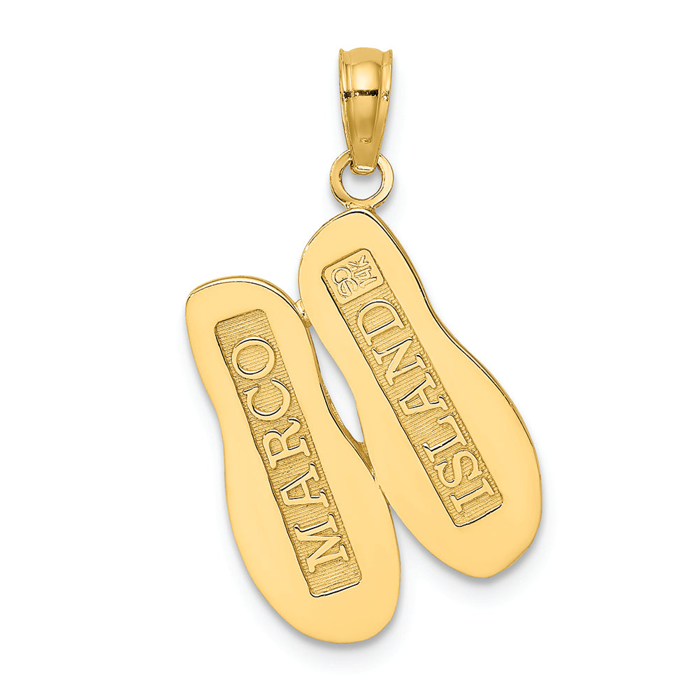 FJC Finejewelers 14k Yellow Gold Marco Islanddouble Flip-floplarge Charm