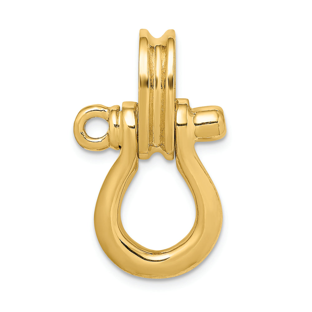FJC Finejewelers 14k Yellow Gold 3d Large Shackle with Pulley Bail No Rope Charm