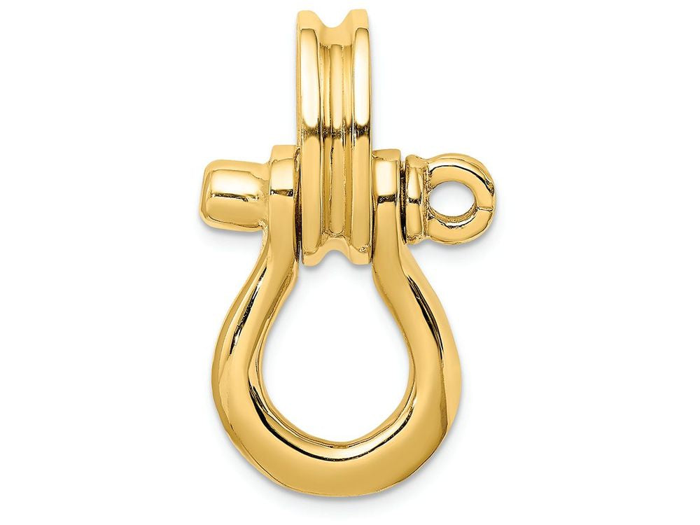 FJC Finejewelers 14k Yellow Gold 3d Large Shackle with Pulley Bail No Rope Charm