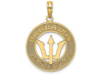 FJC Finejewelers 14k Yellow Gold Barbados On Round Frame with Trident Spear Center Charm