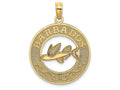 FJC Finejewelers 14k Yellow Gold Barbados On Round Frame with Flying Fish Center Charm