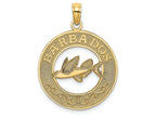 FJC Finejewelers 14k Yellow Gold Barbados On Round Frame with Flying Fish Center Charm