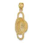 FJC Finejewelers 14k Yellow Gold 3d Oval Basketdouble Handles Charm