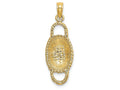 FJC Finejewelers 14k Yellow Gold 3d Oval Basketdouble Handles Charm