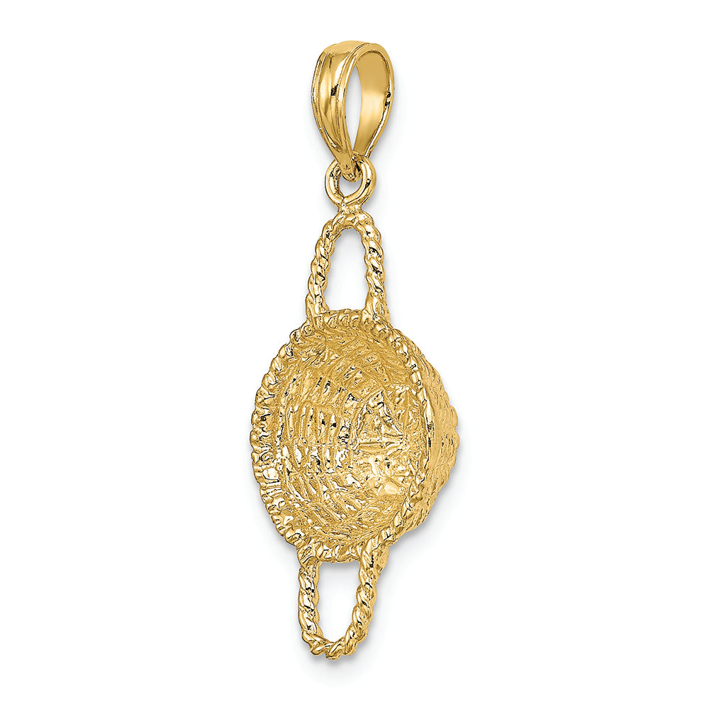 FJC Finejewelers 14k Yellow Gold 3d Round Basketdouble Handles Charm