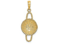 FJC Finejewelers 14k Yellow Gold 3d Round Basketdouble Handles Charm