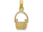 FJC Finejewelers 14k Yellow Gold 3d Basketmoveable Handle Charm