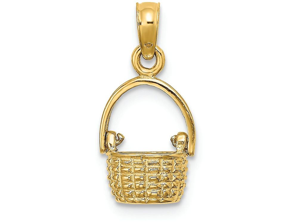 FJC Finejewelers 14k Yellow Gold 3d Basketmoveable Handle Charm