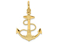 FJC Finejewelers 14k Yellow Gold 3d Anchor with Rope Texture Shackle Bail Charm