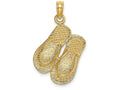 FJC Finejewelers 14k Yellow Gold Large Double Flip-flop ( Straps) Charm
