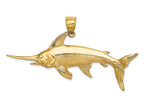 FJC Finejewelers 14k Yellow Gold 3d Swordfish Polish Satin Charm
