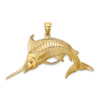 FJC Finejewelers 14k Yellow Gold 3d Blue Marlin Polish Satin Charm