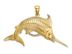 FJC Finejewelers 14k Yellow Gold 3d Blue Marlin Polish Satin Charm