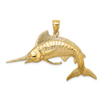 FJC Finejewelers 14k Yellow Gold 3d White Marlin Polish Satin Charm