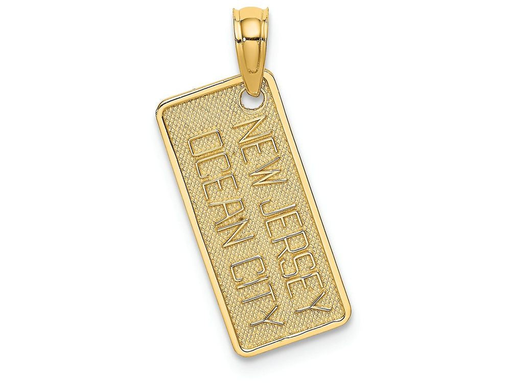 FJC Finejewelers 14k Yellow Gold Ocean City Nj License Plate Small Charm