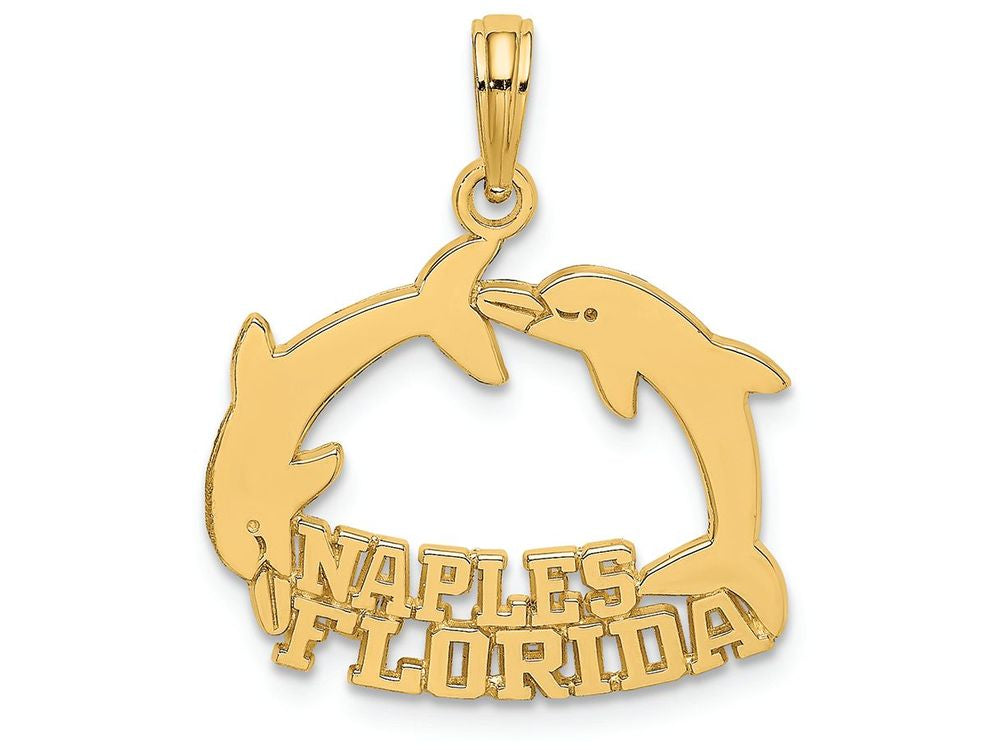 FJC Finejewelers 14k Yellow Gold Naples Florida Under Jumping Dolphins Charm