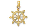 FJC Finejewelers 14k Yellow Gold Ship Wheelengraved Charm