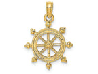 FJC Finejewelers 14k Yellow Gold Ship Wheelengraved Charm