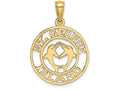 FJC Finejewelers 14k Yellow Gold St. George Island Disk with Dolphins Charm