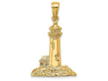 FJC Finejewelers 14k Yellow Gold Lighthouse with Two Windows Building Charm