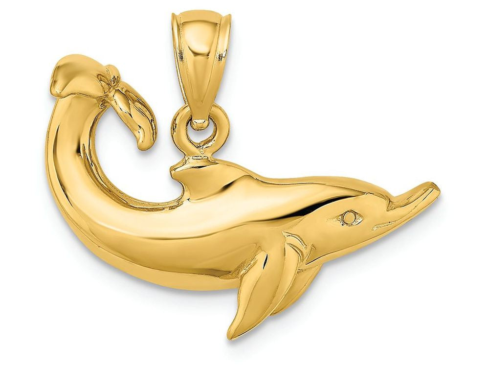 FJC Finejewelers 14k Yellow Gold Dolphin with Tail Up Charm
