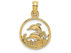 FJC Finejewelers 14k Yellow Gold Double Dolphins In Circle Charm